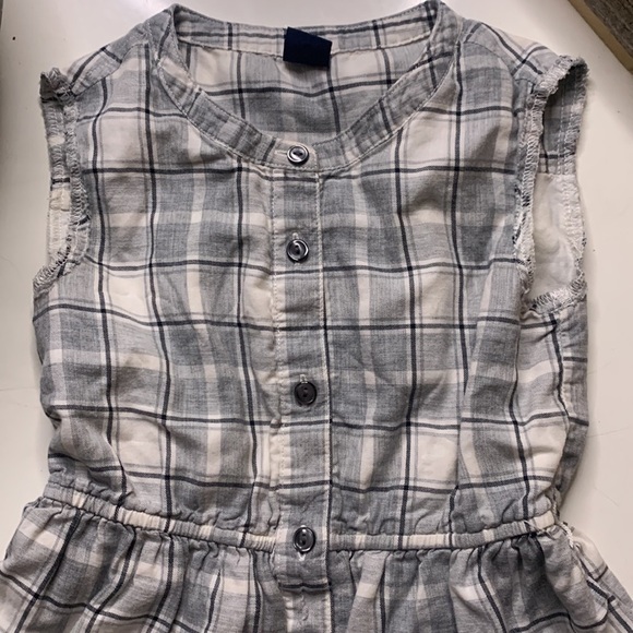 Gap kids extra small plaid button front sleeveless casual dress xs - Picture 2 of 6